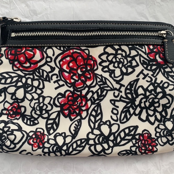 Coach Bags Coach Rare Hot Pink Black Rose Clutch Poshmark